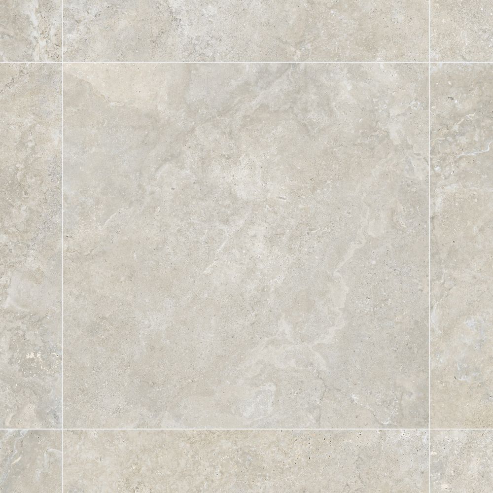 Carrelage effet travertin gris beige 100x100x2 cm castorel - sol extérieur (vendu par carton de 1 m²) - ro'ma carrelage