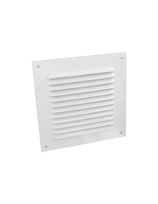 Grille métallique blanche 165x165 ventilation murale avec moustiquaire - dmo