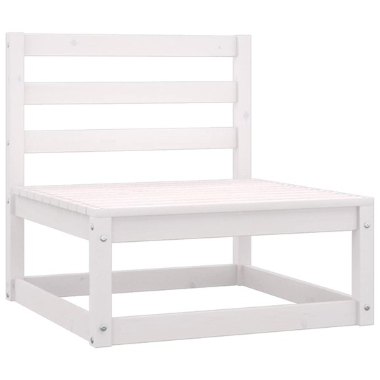 Salon de jardin 3 pcs avec coussins blanc bois de pin massif