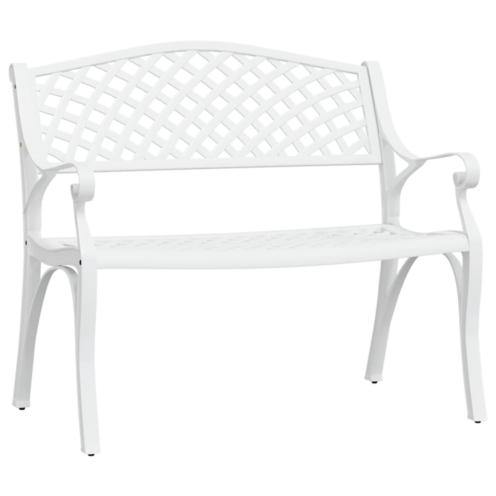 Banc de jardin 102 cm aluminium coulé blanc