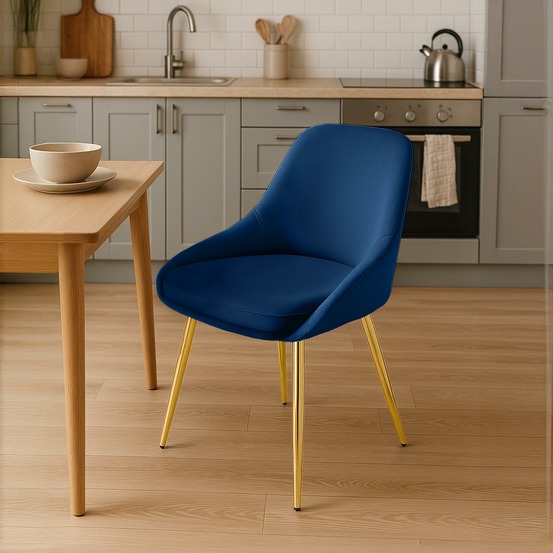 Chaise de salle à manger elmira velours doré