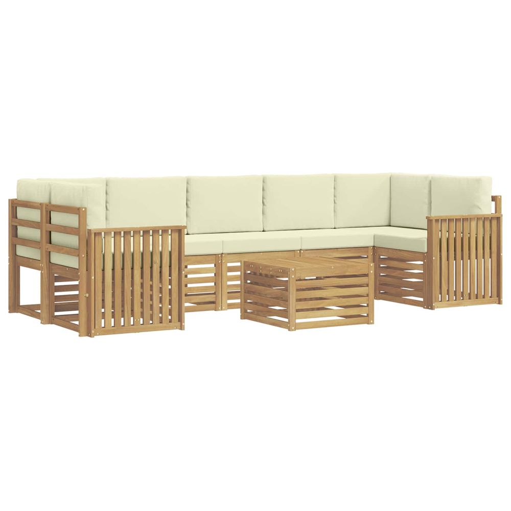 Ensemble de canapés d'extérieur 8 pc blanc et crème polyester