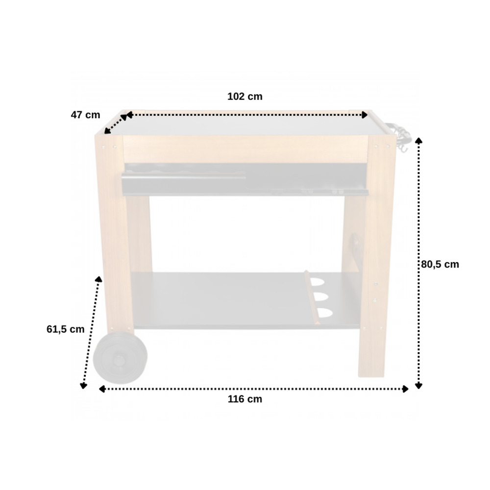 Desserte savannah pour plancha