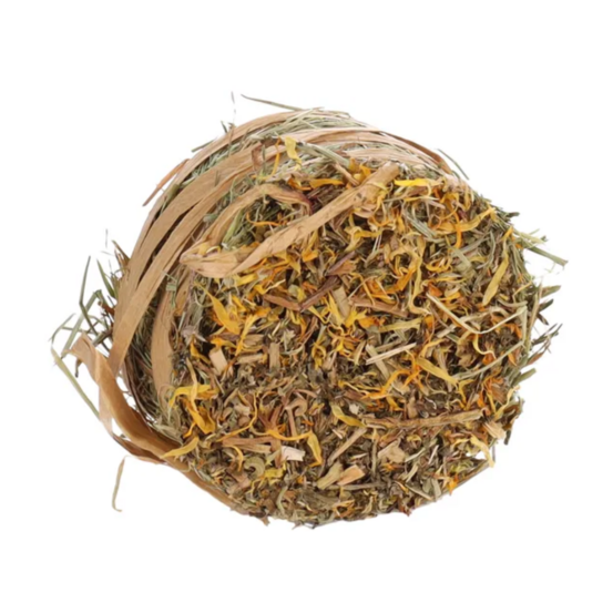 Mini balle de foin aromatisée - fleurs de pissenlit et soucis