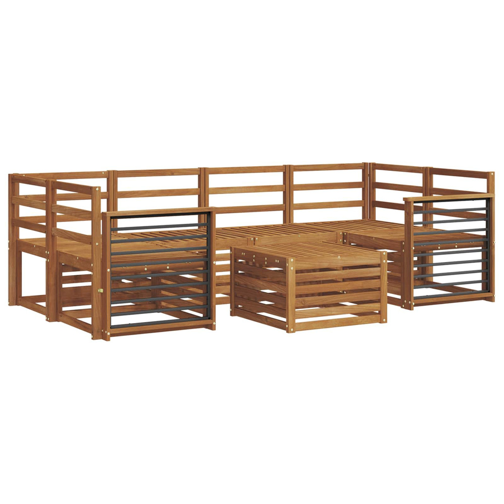 Ensembles de canapés 7 pcs naturel bois d'acacia massif