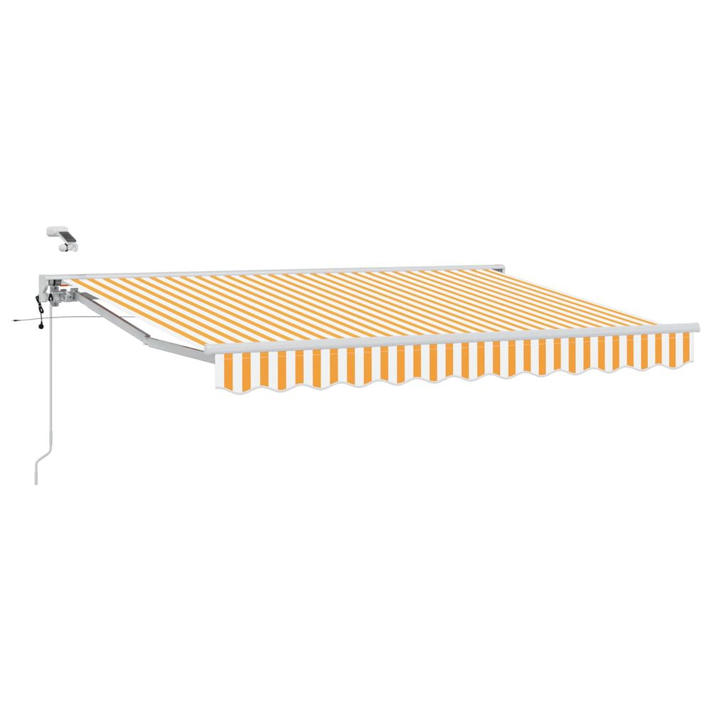 Auvent rétractable électrique jaune et blanc 3,5 x 2,5 m