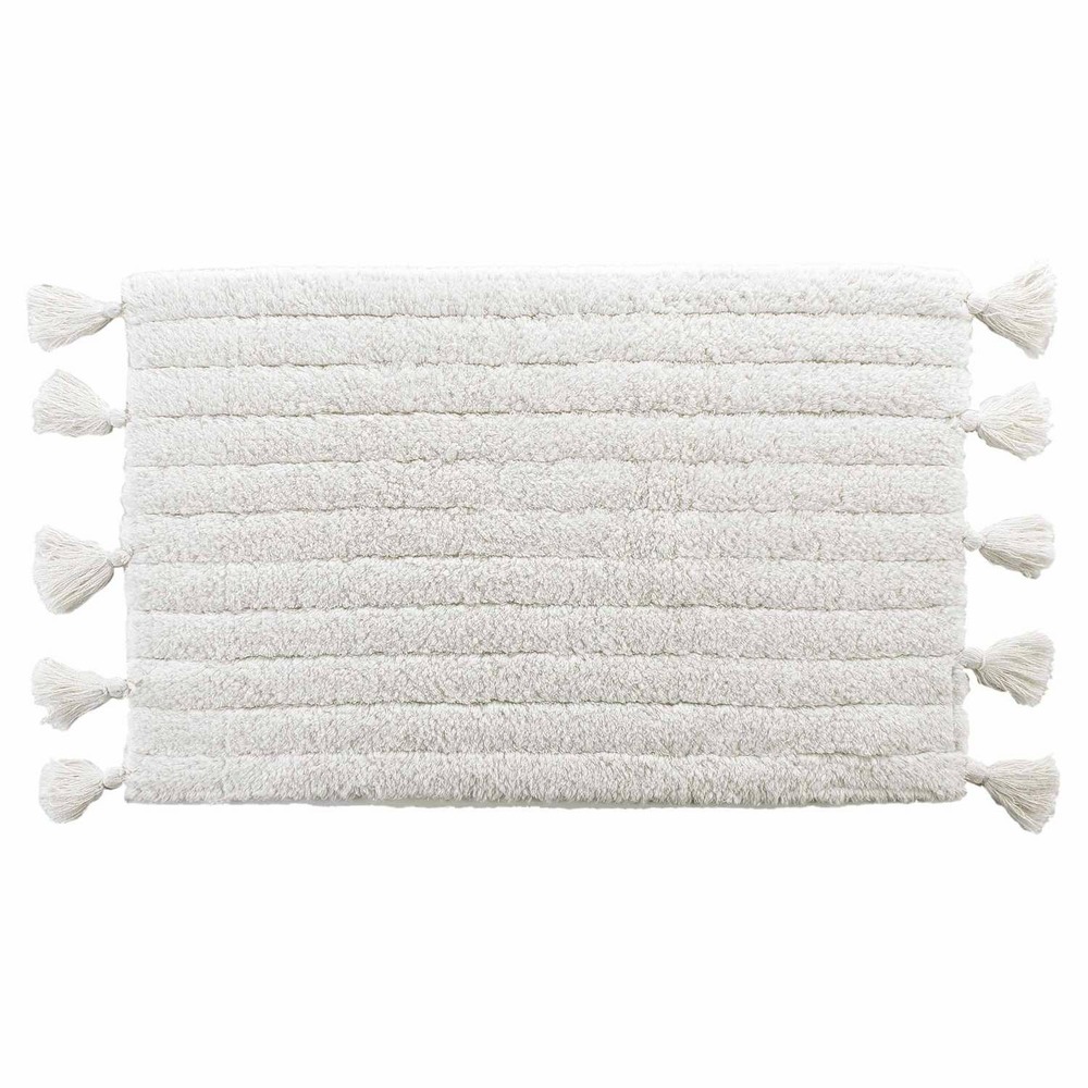 Tapis de bain manteca en coton tufté - 50 x 80 cm - blanc