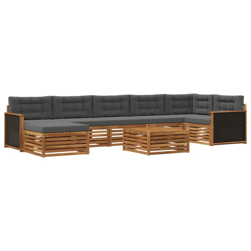 Ensemble de canapés d'extérieur 8 pc naturel et anthracite