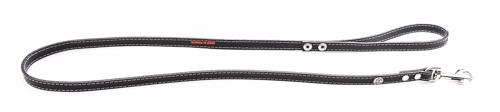 Martin sellier - laisse pour chiens avec plaque d'identification martin sellier - laisse pour chiens en cuir pleine fleur