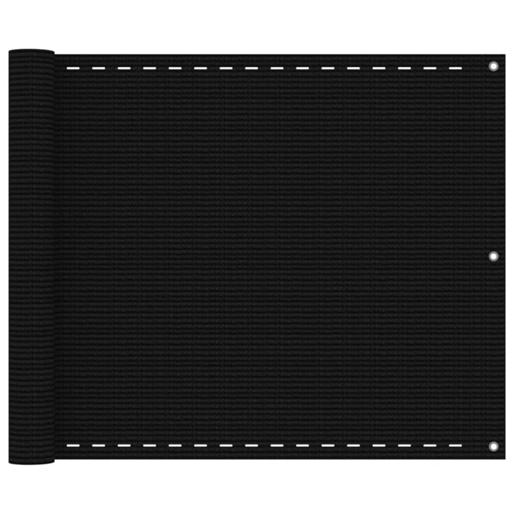 Écran de balcon noir 75x300 cm pehd