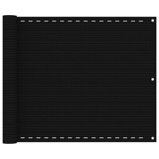 Écran de balcon noir 75x300 cm pehd