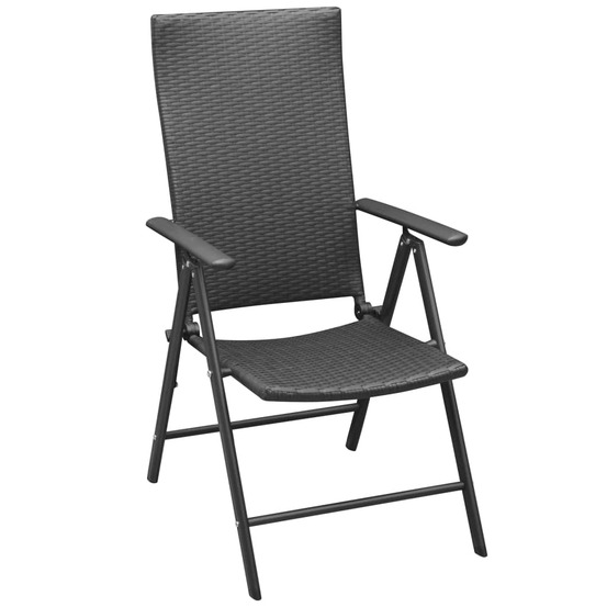 Chaises empilables de jardin lot de 2 résine tressée noir