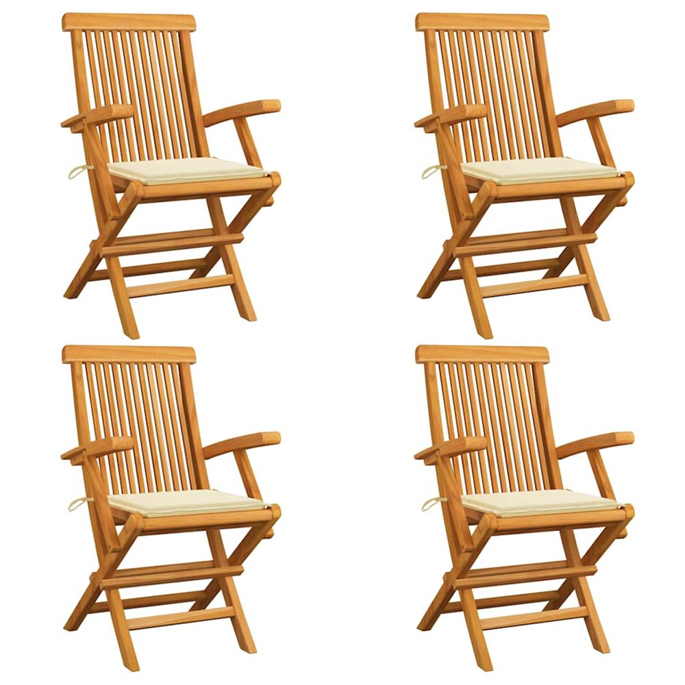 Chaises de jardin avec coussins crÃšme