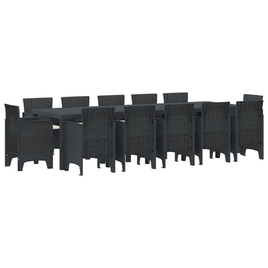 Ensemble de salle à manger pour jardin 13 pcs anthracite
