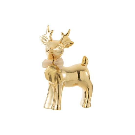 Élan en porcelaine doré 11.8x6.8x19.6 cm