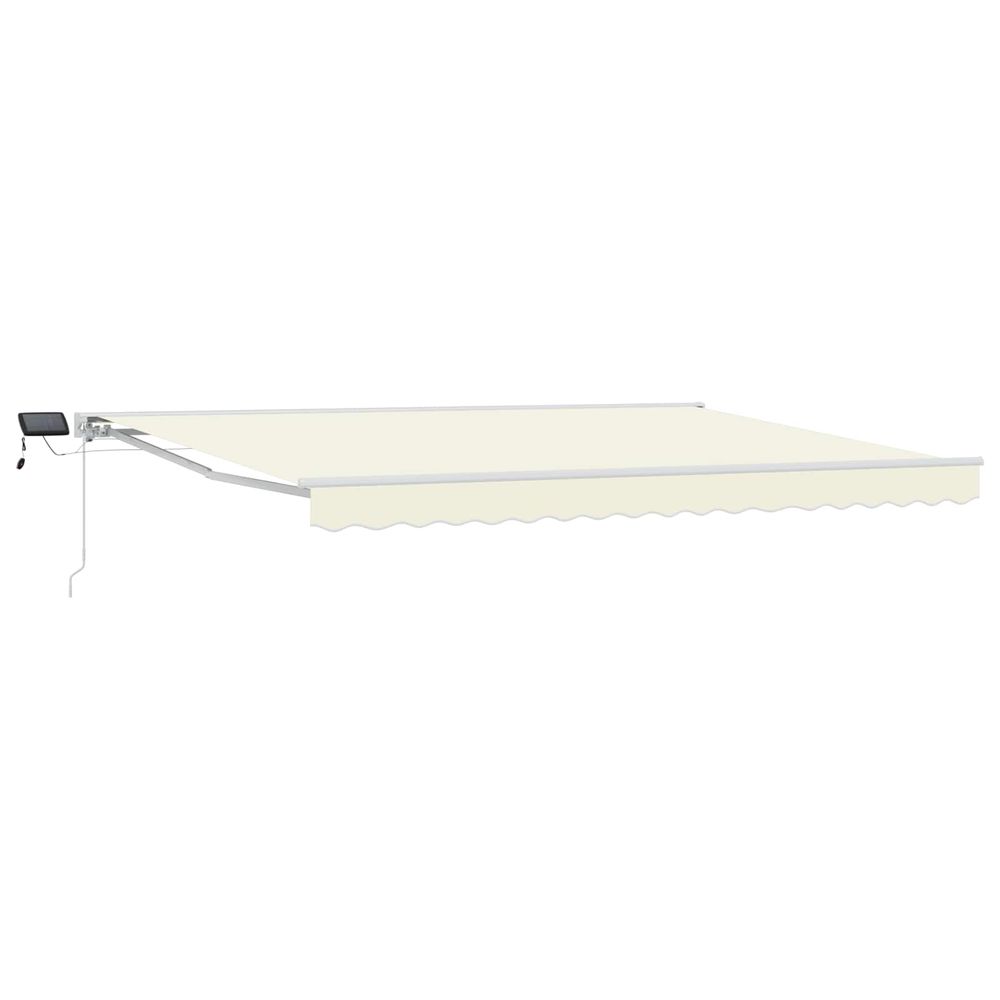 Cadre de store manuel avec leds crème et blanc 5 × 3,5 m