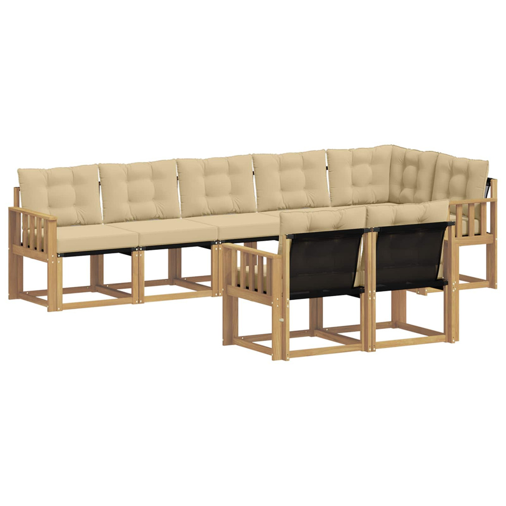 Ensemble de canapés d'extérieur 8 pcs blanc et beige