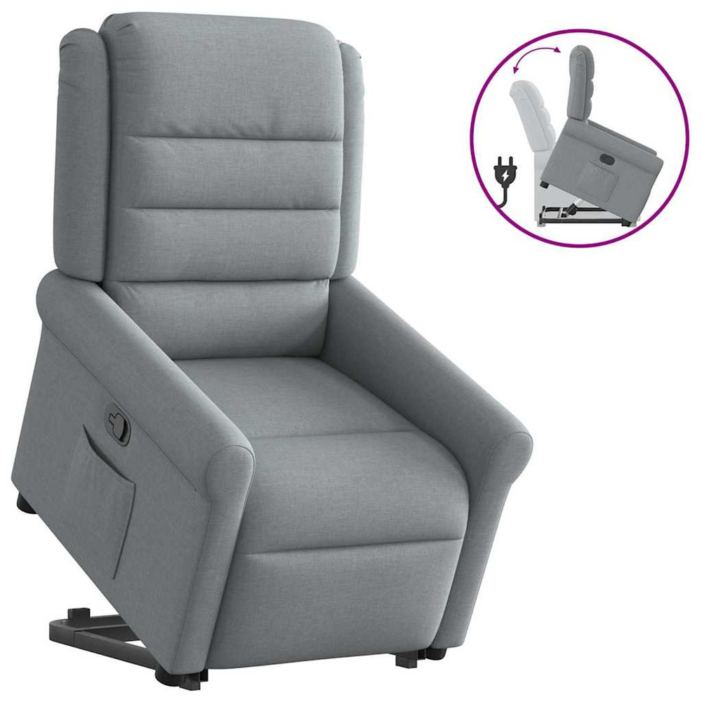 Fauteuil inclinable gris clair tissu