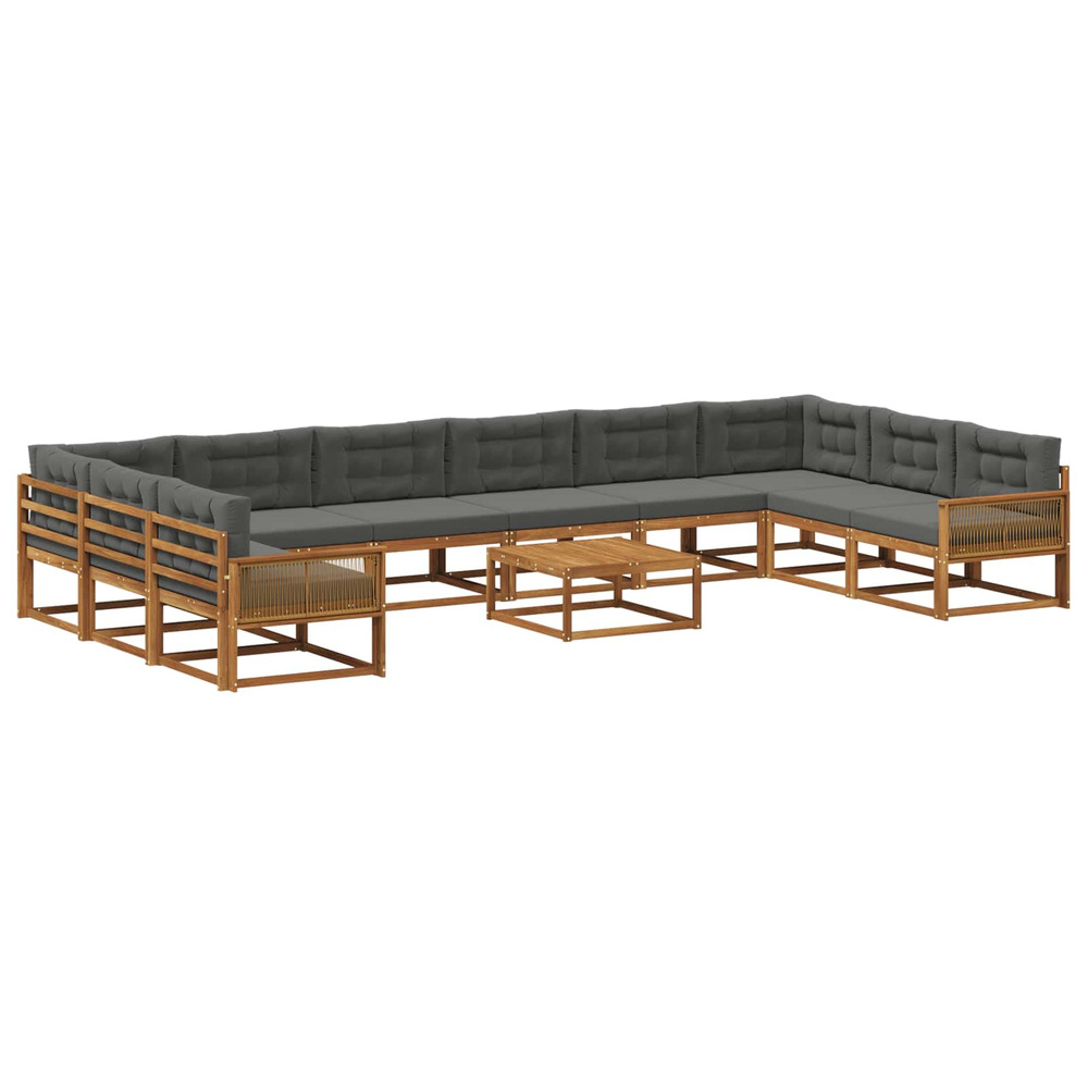 Ensemble de canapés d'extérieur 11 pcs naturel et anthracite