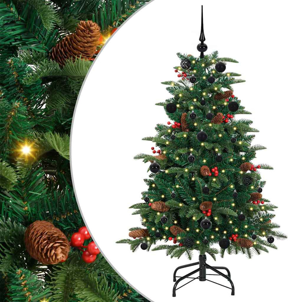 Sapin de noël artificiel vert 150 cm pvc, métal et plastique