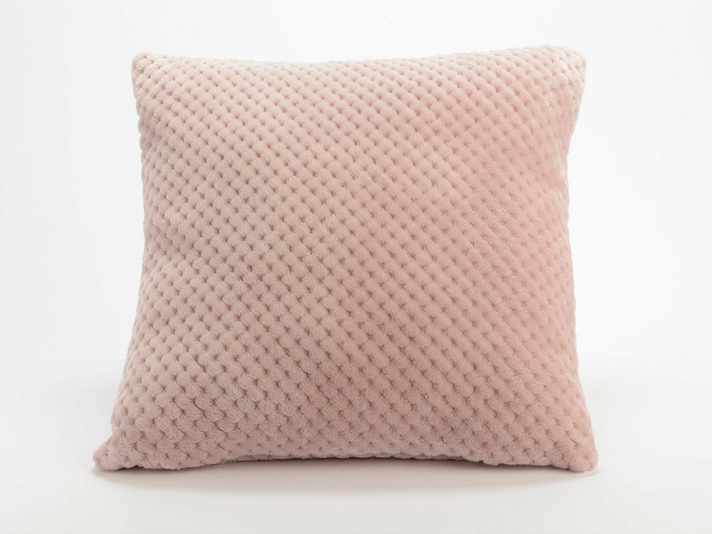 Coussin + housse damier vieux rose