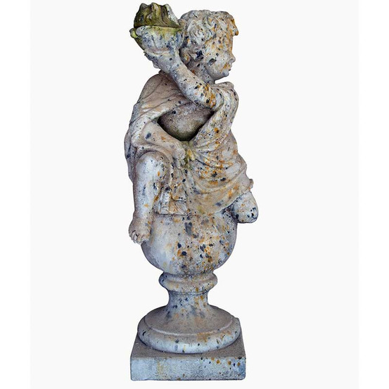 Statue grand putti saison hiver 102x32x32cm