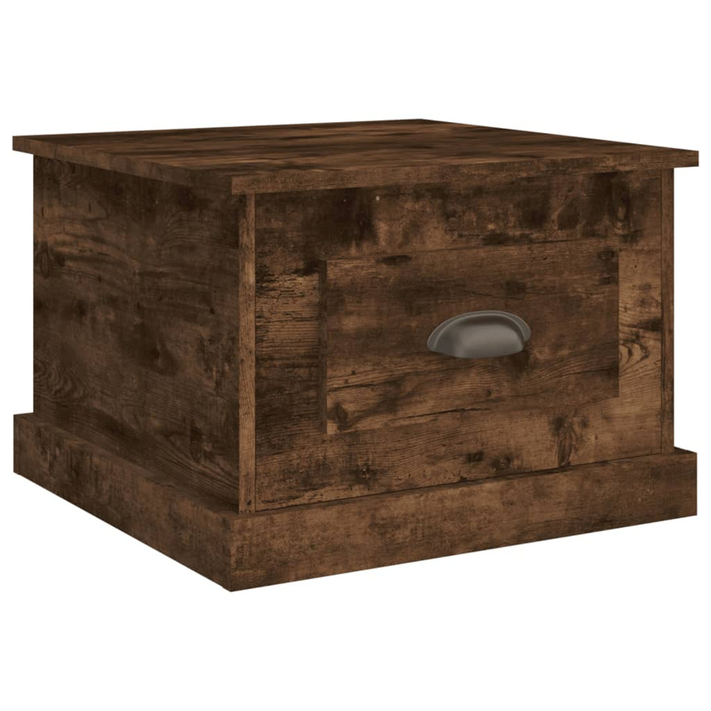 Table basse chêne fumé 50x50x35 cm bois d'ingénierie