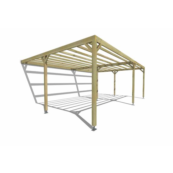 Pergola bois • 7m x 5m • adossée • sens largeur • livraison comprise