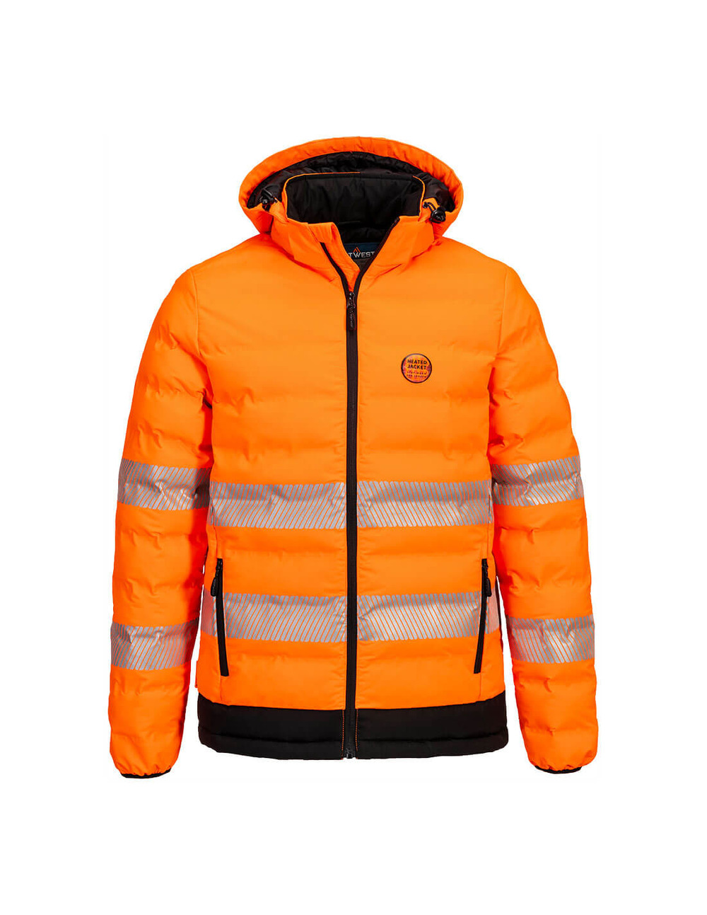 Doudoune chauffante haute visibilité par ultrasons - taille l - orange/noir - portwest