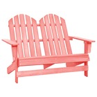 Chaise de jardin adirondack 2 places bois de sapin massif rose