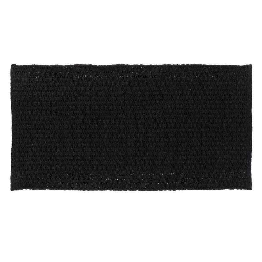 Tapis rosario coton/autres fibres tresse 45x90 cm - noir