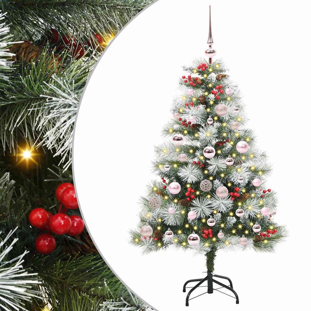 Sapin de noël artificiel vert et blanc 120 cm