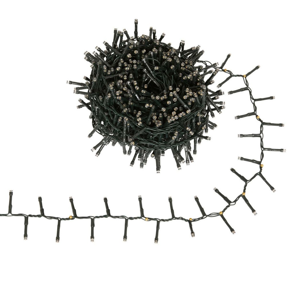 Guirlande cluster lumineuse extérieure solaire 800 led blanc chaud l.16m