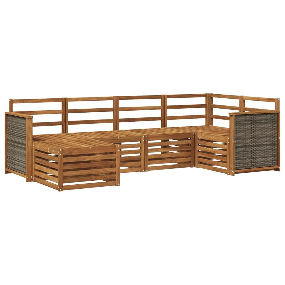 Ensemble de canapés d'extérieur 5 pc naturel