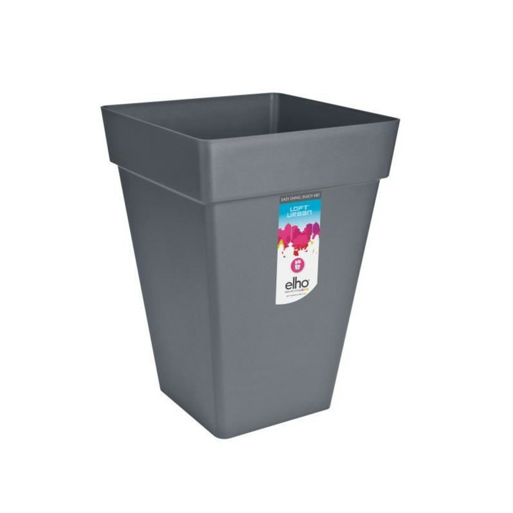 Loft urban bac à fleurs carré haut 37 - noir ø 37 x 51 cm