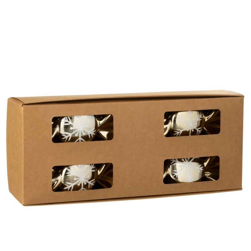 Boite de 8 suspensions de noël en plastique doré d.6 cm