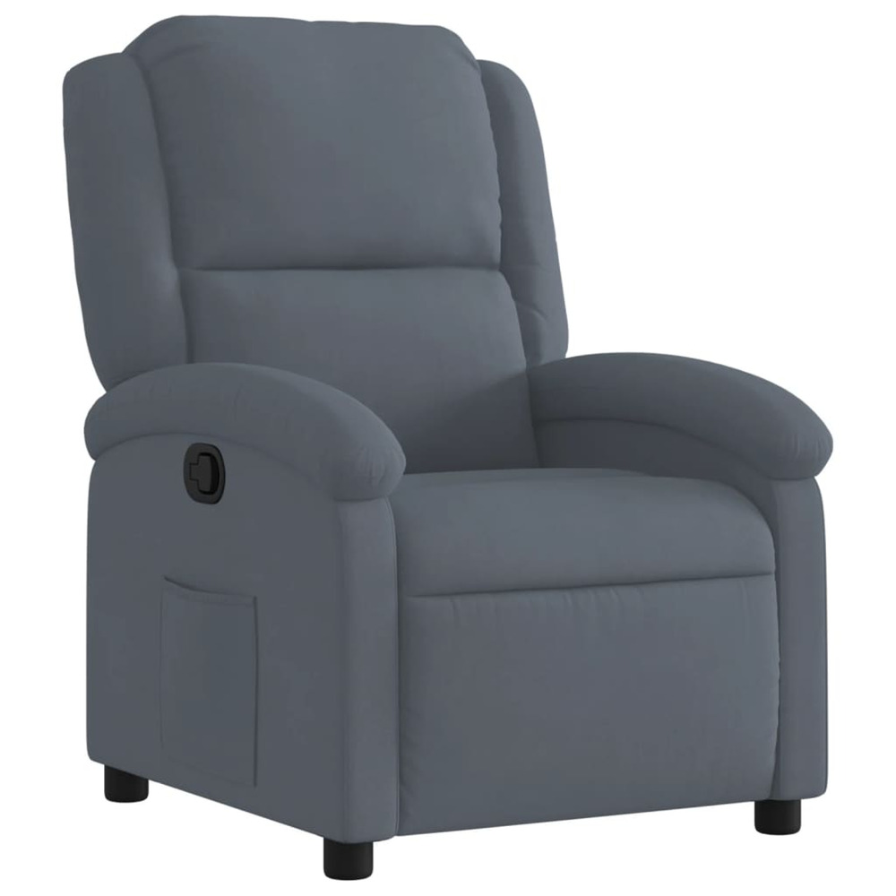 Fauteuil inclinable gris foncé velours