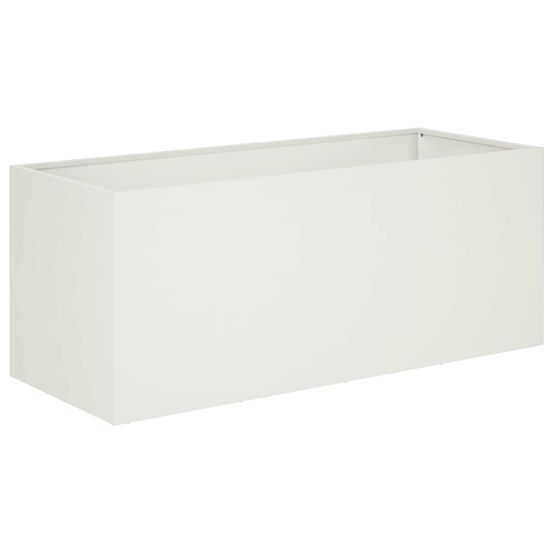 Cache-pot de jardin blanc 100 x 40 x 40 cm acier laminé à froid