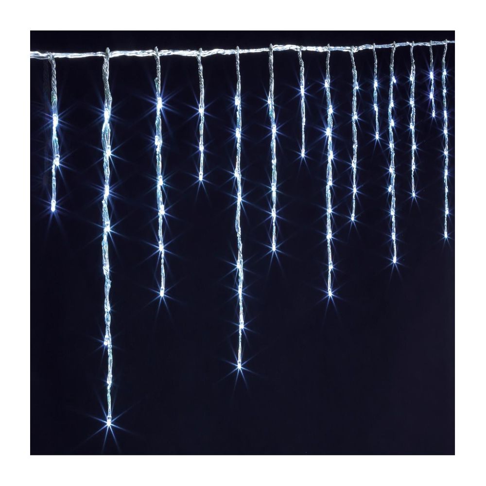 Rideau lumineux l 10 m 600 led blanc froid 100 tombées effet neige 4 vitesses