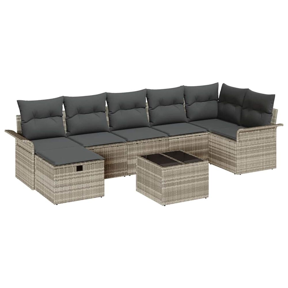 Ensemble de canapé de jardin 8 pc poly rotin
