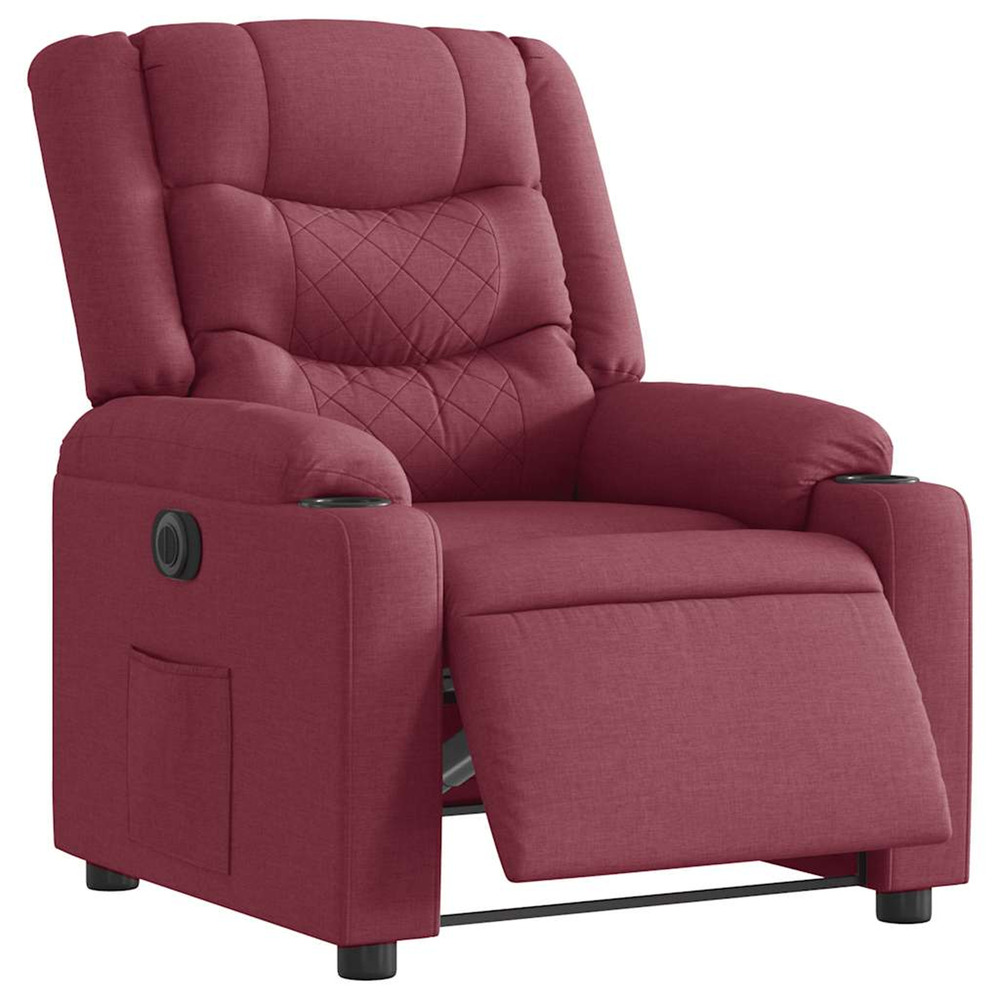 Fauteuil inclinable électrique rouge bordeaux tissu