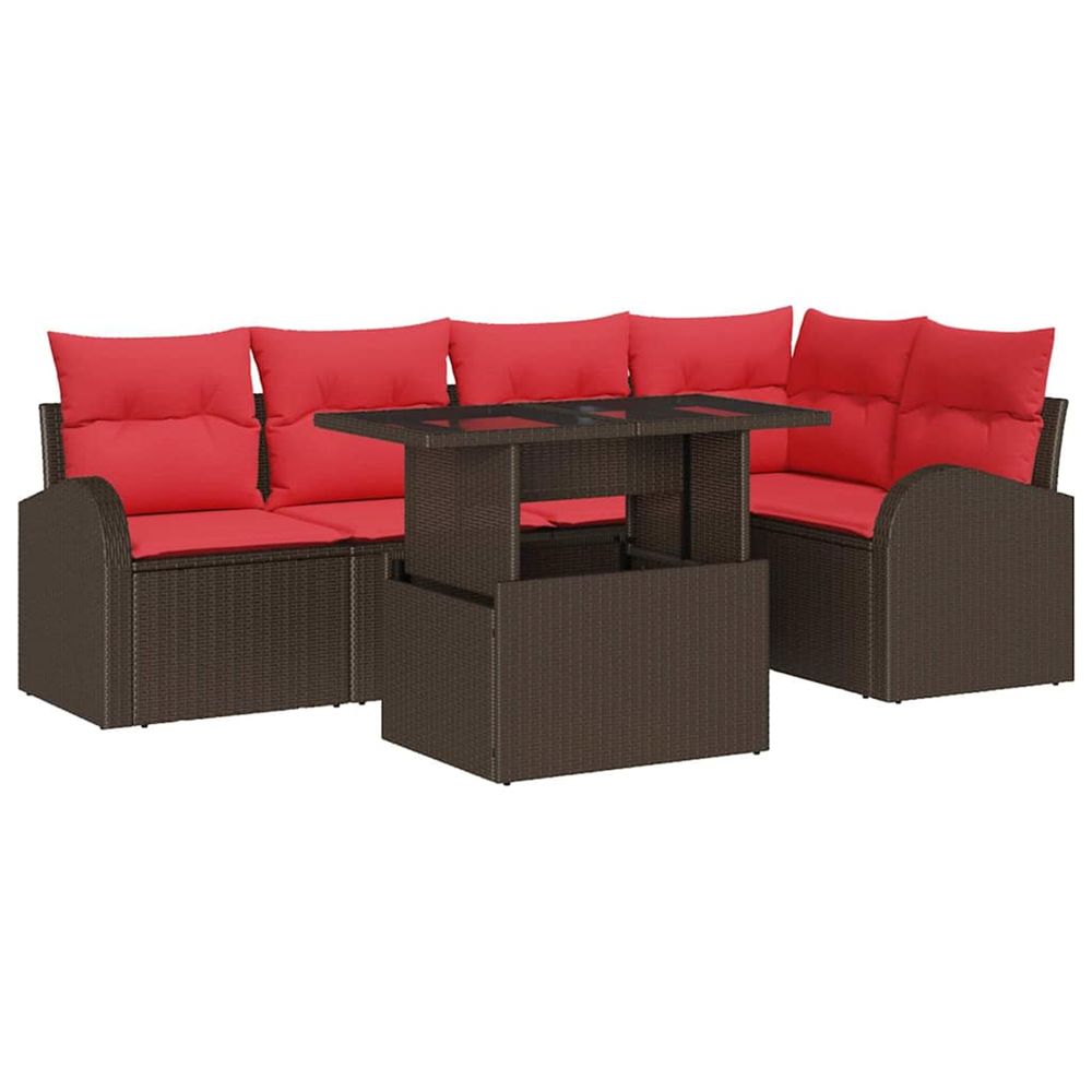 Ensemble de canapé de jardin 6 pc 5-nombre de places