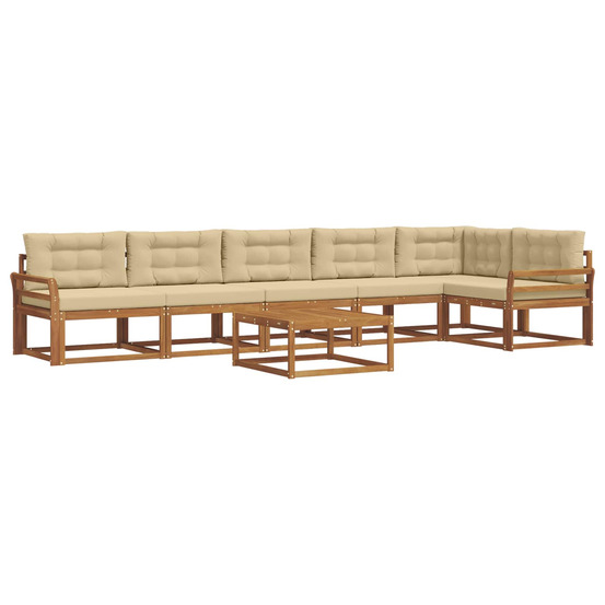 Ensemble de canapés d'extérieur 7 pcs naturel et beige