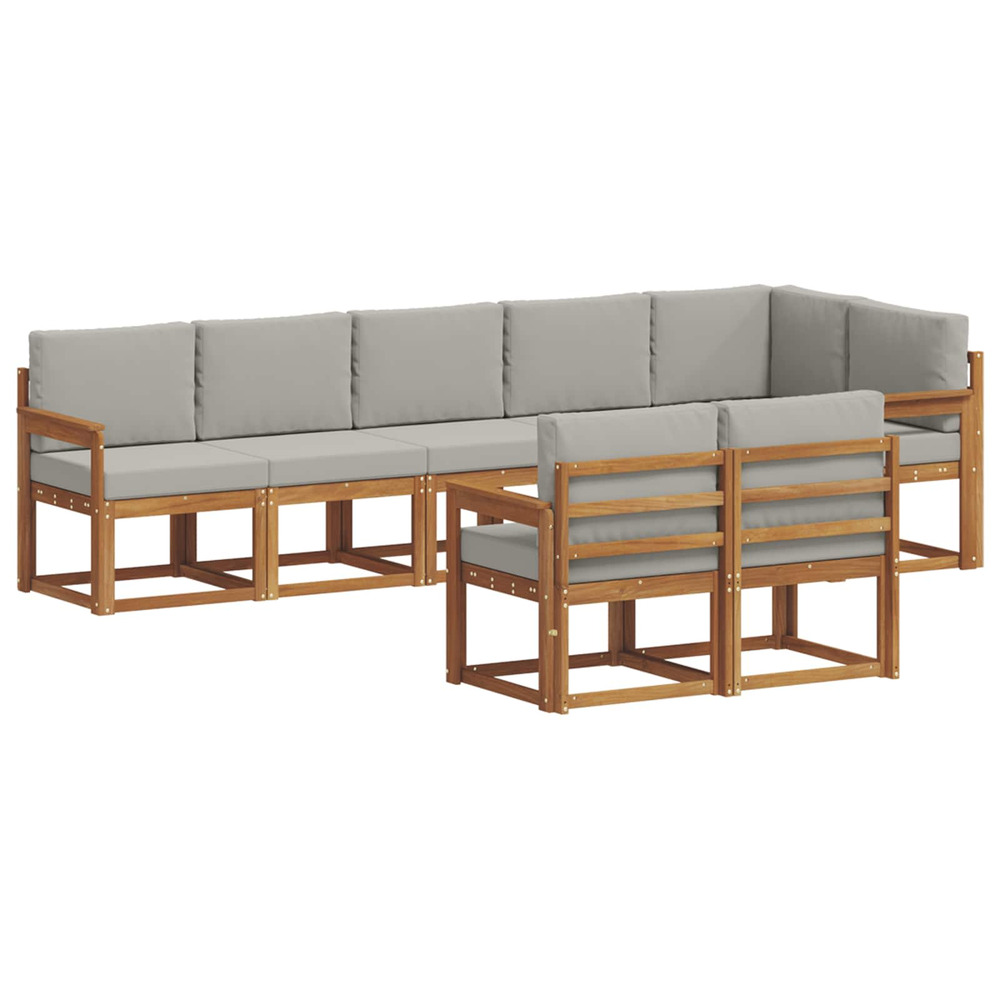 Ensemble de canapés d'extérieur 8 pcs gris naturel et clair