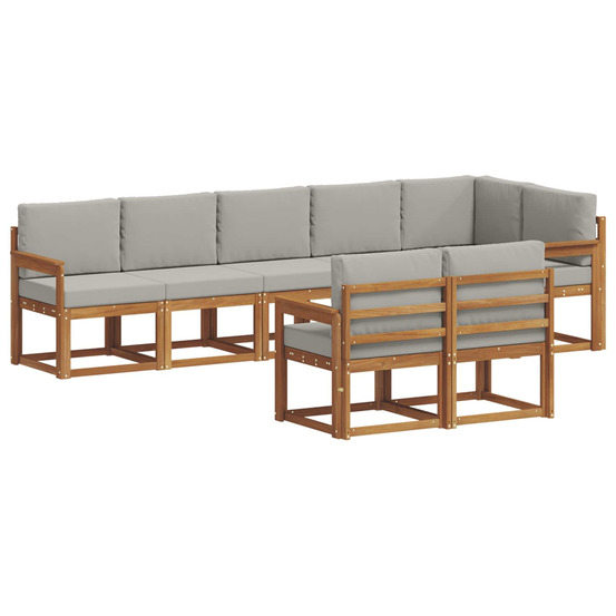 Ensemble de canapés d'extérieur 8 pcs gris naturel et clair