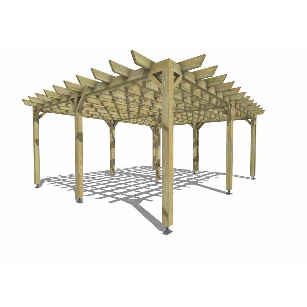 Pergola bois • 6m x 5m • indépendante • style retro • livraison comprise