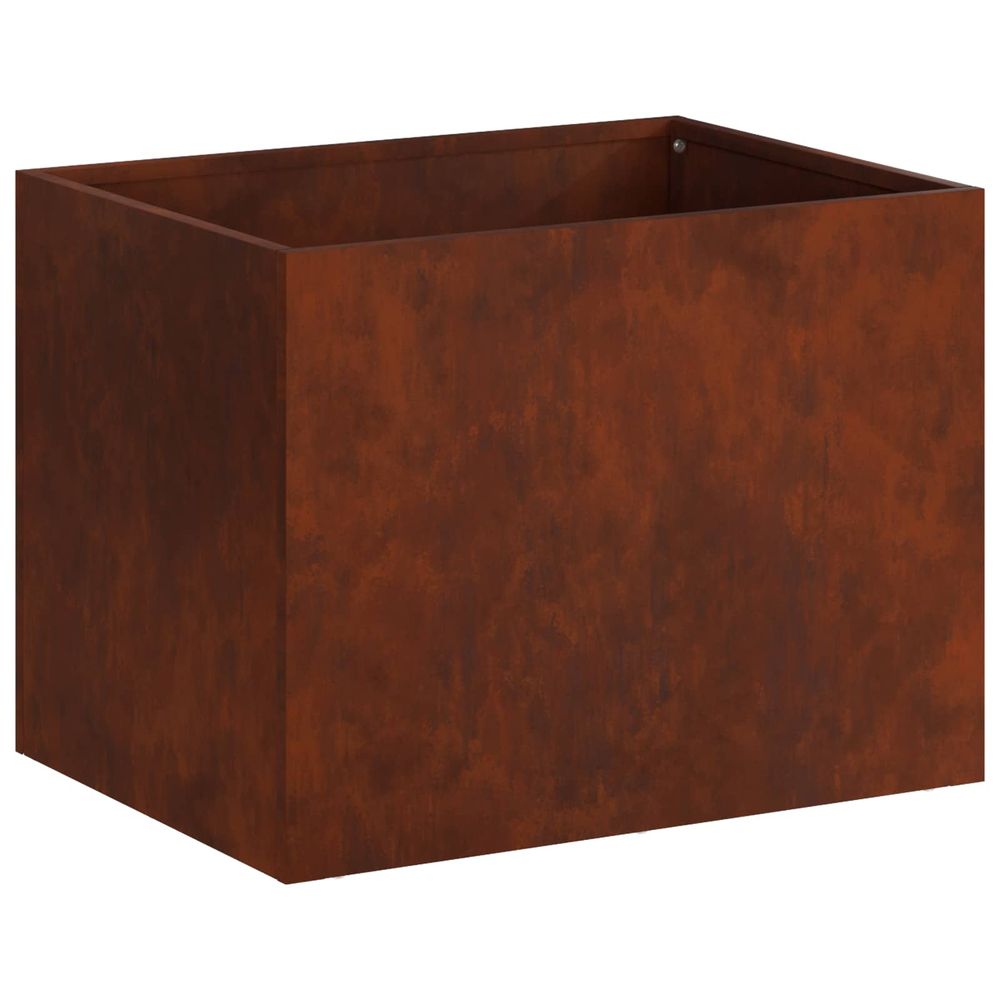 Cache-pot de jardin rouillé 40 x 30 x 30 cm acier patiné