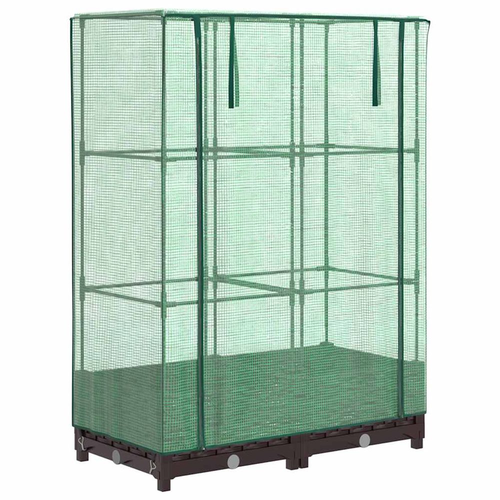 Jardinière d'extérieur surélevée avec housse aspect rotin 80x40x123 cm