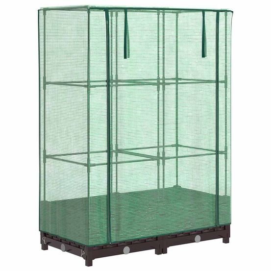 Jardinière d'extérieur surélevée avec housse aspect rotin 80x40x123 cm