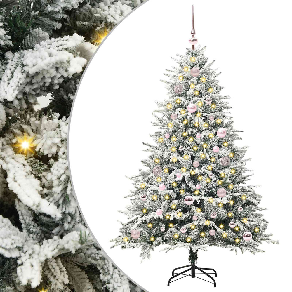 Arbre de noël artificiel pré-éclairé avec ensemble de boules